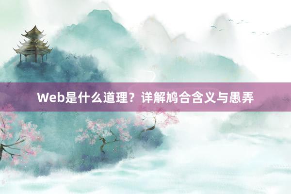Web是什么道理?详解鸠合含义与愚弄