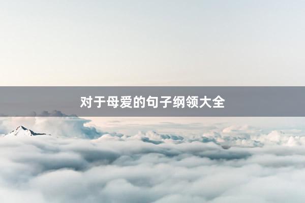 对于母爱的句子纲领大全